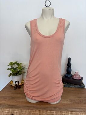 NWT Gap Coral Pink Ruched Longline Tank Top XS
